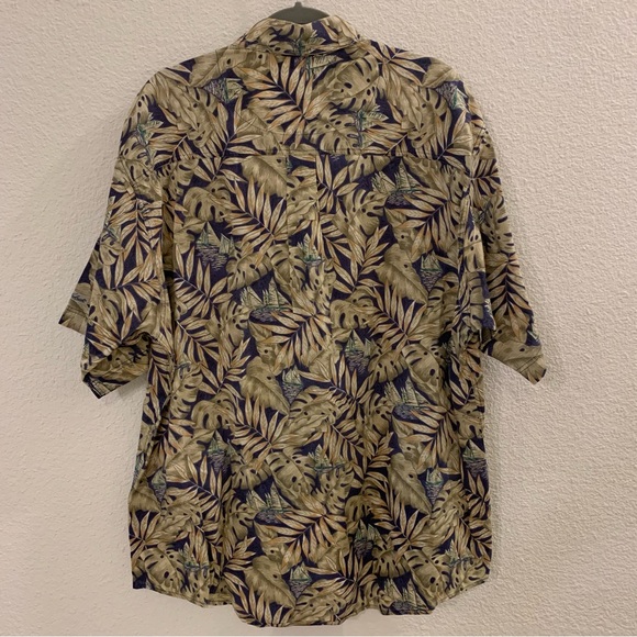 Woolrich men’s large short sleeve button down shirt leaves print - Picture 4 of 4